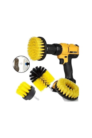 Batcell Fırça Banyo Araba Duşakabin Koltuk Yıkama Matkap Ucu 3'lü Set