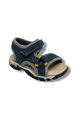 Arzen Bebe 227-26 Cırtlı Anatomik Erkek Çocuk Sandalet Petrol Gri 26-30