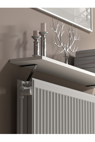 Montajsız Petek Üstü Uçan Raf Kalorifer Peteği 100x20 Cm - Beyaz Beyaz