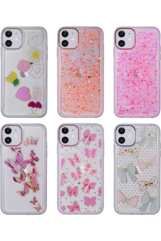 Apple Uyumlu iPhone 11 Kılıf Figürlü Desenli Işıltılı Sert Zore Sos Kapak NO2