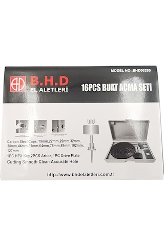 Fixonic B.h.d Bhd00265 Buat Panç Açma Seti 16 Parça 19-22-29-32-38-44-51-64-76-89-102-127mm