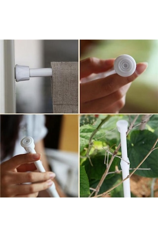 Gerilim Perde Rayı Direk Çubuk Çubuklar Beyaz 70-120cm Beyaz