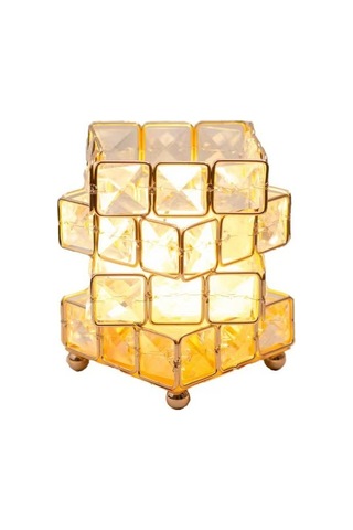 Pazly Rose Rubik Küp Atmosfer Masa Lambası - Anne Günü Hediyesi Açık Mavi Açık Mavi