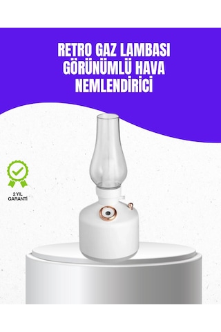 Northcity Retro Gaz Lambası Görünümlü Ledli Buhar Püskürtücü Aroma Difüzör - Sessiz, Kablosuz Ve Dekoratif Nemlendirici