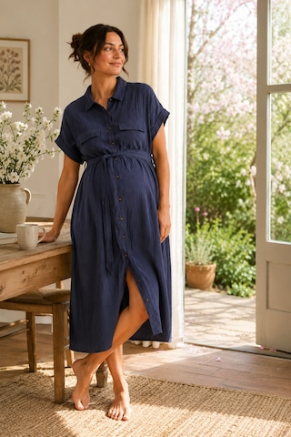 Luvmabelly Myra5861 Doğal Yumuşacık Müslin Kumaş - Yazlık Gömlek Hamile Elbise - Lacivert Luvmabelly Myra5861 Doğal Yumuşacık Müslin Kumaş - Yazlık Gömlek Hamile Elbise - Lacivert