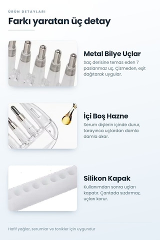 Hazneli Saç Bakım Yağı Serumu Uygulama Tarağı Saç Derisi Masaj Bakım Tarağı Pembe