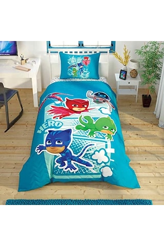 Taç Pj Masks Hero Desenli Pamuk Complete Set, Çok Renkli, Küçük Tek Kişilik Genel