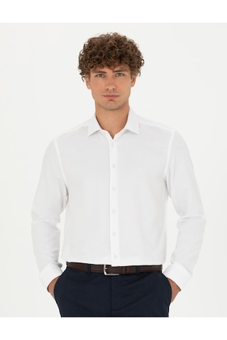 Pierre Cardin Erkek Beyaz Desenli Gömlek 50275511-vr013 Beyaz