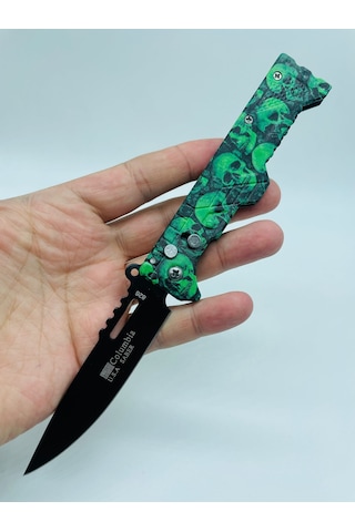 Columbia Marka Kurukafa Metal Kamp Bıçak Yeşil Kamp Çakı //21cm-826 Yeşil