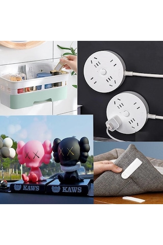 Sunup Sn-29146 Fotoğraf Çerçevesi İçin 12 Çift Cırt Cırtlı Sticker Montaj Şeridi Bandı Duvar Askı Bant