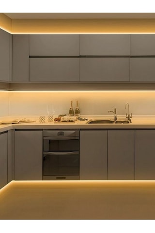 Mutfak Dolabı Ve Tezgah Altı Köşe 100 Cm Led Şerit Profil Aydınlatma Anahtarlı Fişli Günışığı