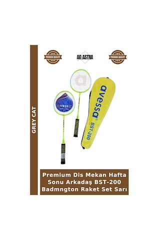 Premium Dis Mekan Hafta Sonu Arkadaş Bst-200 Badmngton Raket Set Sarı