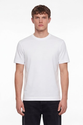 Sabri Özel Erkek Beyaz Normal Kesim Regular FitPamuk Dokuma Bisiklet Yaka Basic T-shirt