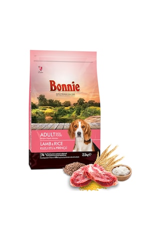 Bonnie Kuzu Etli ve Pirinçli Yetişkin Köpek Maması 2500 G