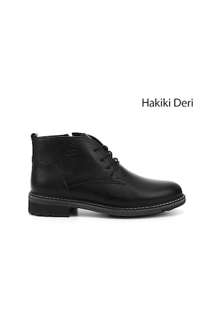 Gönderi(R) Gönderi R Erkek Siyah Bağcıklı Kauçuk Taban Hakiki Deri Klasik Bot Dkmb82242607
