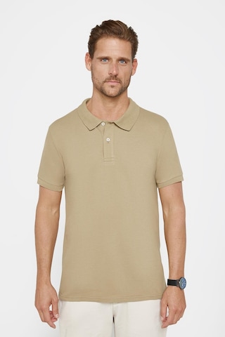 Tudors Erkek Slim Fit Dar Kesim %100 Pamuk Düz Pike Kahverengi Polo Yaka Tişört-30576 Kahverengi