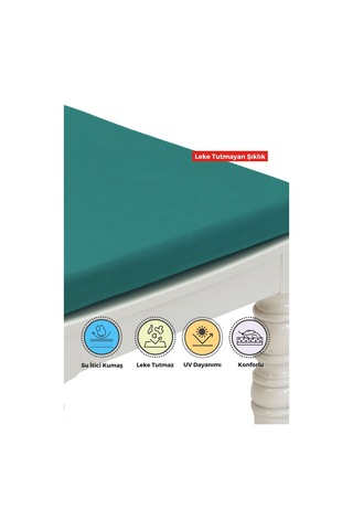 4'lı Sandalye Minderi Su İtici Kumaş 40x40 Cm Sünger Sandalye Minderi Bağcıklı Mavi