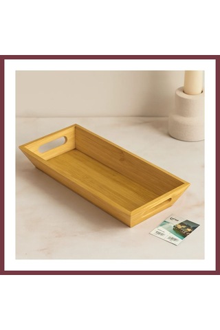 Storeşahin Bambu Sunum Tepsisi 16x35x4.5 Cm Çift Kulplu Shn0720