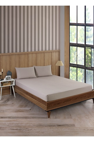 Pamuklu Saten Çift Kişilik Lastikli Çarşaf Takımı 180x200