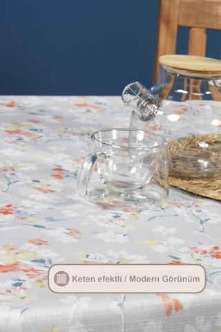 Elart Floret Masa Örtüsü Digital Baskılı 160x220 Cm Ekru Ekru