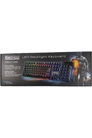Raynox Pro K1000 Usb Kablolu RGB LED Aydınlatmalı Mekanik Hisli Oyuncu Q Klavye