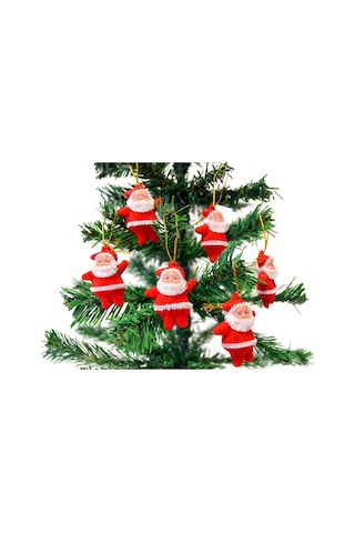 6 Adet Küçük Noel Baba Yılbaşı Çam Ağacı Süsü