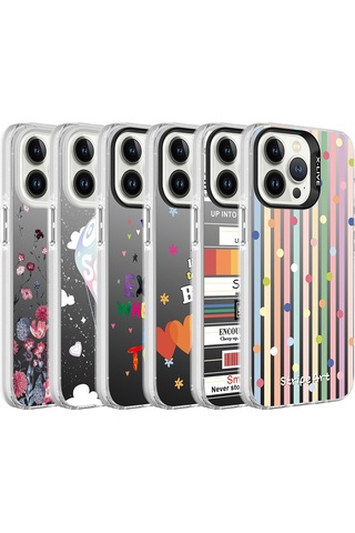 Apple Uyumlu iPhone 13 Pro Max Uyumlu Desenli Zore Silver Sert Kılıf-mottolar Mottolar -