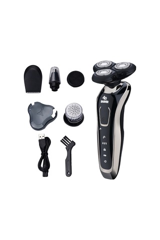 Yifomall Elektrikli Tıraş Makinesi Çok Fonksiyonlu Şarj Edilebilir Tıraş Makinesi Yıkanabilir Yüzen Üç Bıçaklı Sakal Tıraş Makinesi