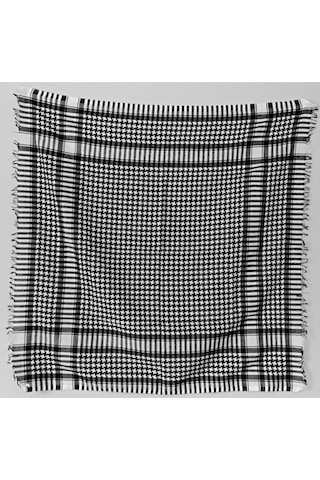 Askeri Siyah Beyaz Puşi Şal Siyah - Beyaz