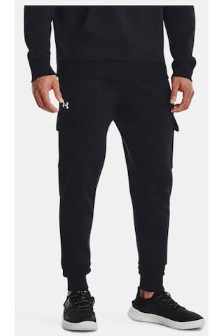 Erkek UA Rival Fleece Cargo Eşofman Altı 1382134-001 Siyah - Beyaz