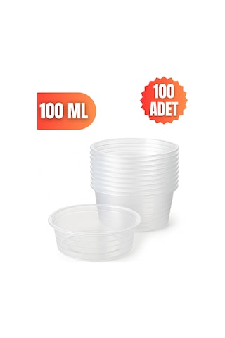 Plastik Şeffaf Sup Kase 100cc 100 Adet Mat Şeffaf