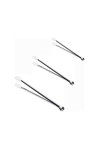 Tr Klasik Metal Mangal Maşası 36 Cm-32 Cm-27 Cm Uzun-kısa Boy Çelik Yemek Barbekü Izgara Kömür Köz 3'lü Set