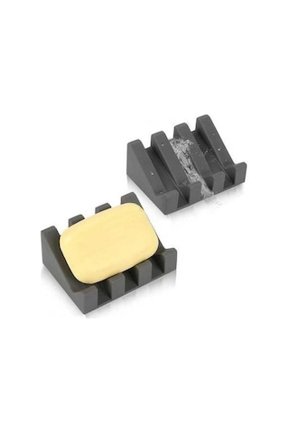 Besthome1 Silikon Sabun Tepsisi, Kendiliğinden Su Çıkaran Tasarım, Duş & Mutfak İçin, 2 Adet Koyu Gri Koyu Gri