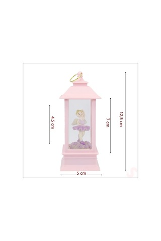 Uçuşan Simli,12,5cm X 5cm Led Işıklı Balerin Fener Küre - D