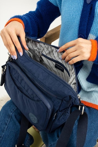 Baginn Klinkır Kadın Postacı Çanta Çok Cepli 30 20 Cm Su İtici Kumaş Bayan Çapraz Askılı Omuz Çantası Lacivert