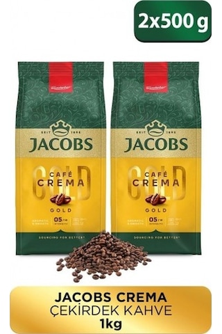 Jacobs Cafe Crema Çekirdek Kahve 500 Gr X 2 Adet PKT.JACOBS.025 Çekirdek
