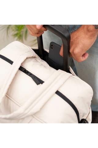 Didadodo Kadınlar İçin Şişme Spor Çantası - Ayakkabı Bölmeli Geniş Hacimli Seyahat Çantası Beyaz Beyaz