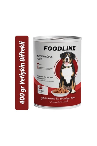 Foodline Yetişkin Köpek Konservesi 400 Gr, Gravy Sos İçerisinde Parça Etli 24, Dana Eti