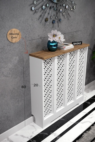 Pera Model Beyaz Üstü Çam Renk 76 CM Petek Kaplama Dresuar Çam