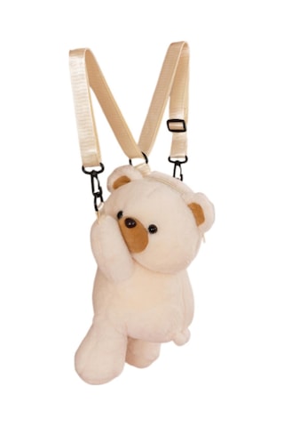 Homyl Ayarlanabilir Askı Seyahat Sırt Çantası Ile Peluş Ayı Bej