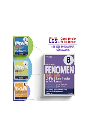 Fenomen Lgs 2018-2025 Çıkmış Sorular Ve İkiz Soruları + Anla Kazan Deneme Seti