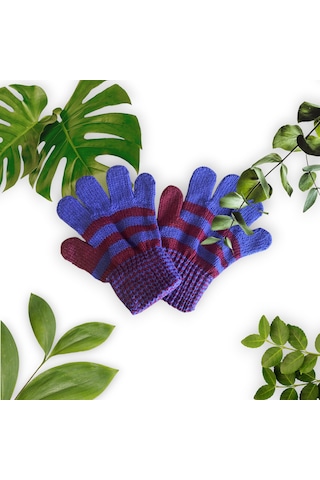 Eleven Markets Çocuk Eldiveni Bordo Mavi Bebe Eldiven 1-4 Yaş Bordo