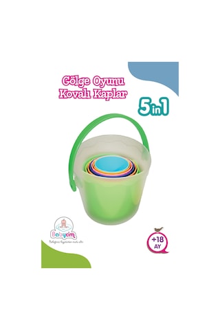 Gölge Oyunu Kovalı Kaplar 5 İ 1 Arada Eğitici Aktivite Banyo Kum Ve Kule Oyuncağı 18 Ay+