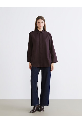 Lcw Modest Bordo Desenli Kadın Gömlek Tunik