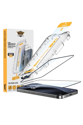 Buff Apple Uyumlu   iPhone 16 Pro 5d Easyfit 2 Adet Ekran Koruyucu