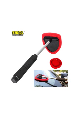 Jeemson Araç Cam Temizleyici, Uzatılabilir Gövde, Mikrofiber Yastık, 180 Döner, Su İle Temizler, Sıcaklık Dirençli