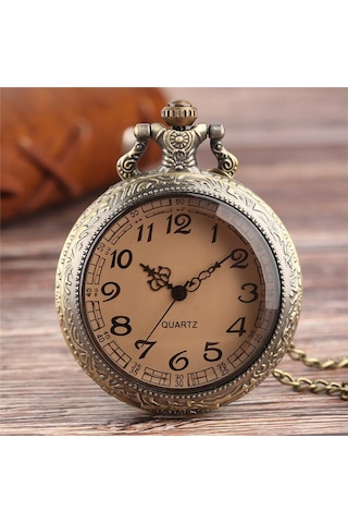 Kabartmalı 45 MM Köstekli Cep Saati