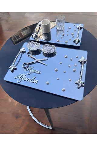 Tycho İncili Söz Nişan Yüzük Tepsisi İncili Kurdale Hediye Gümüş