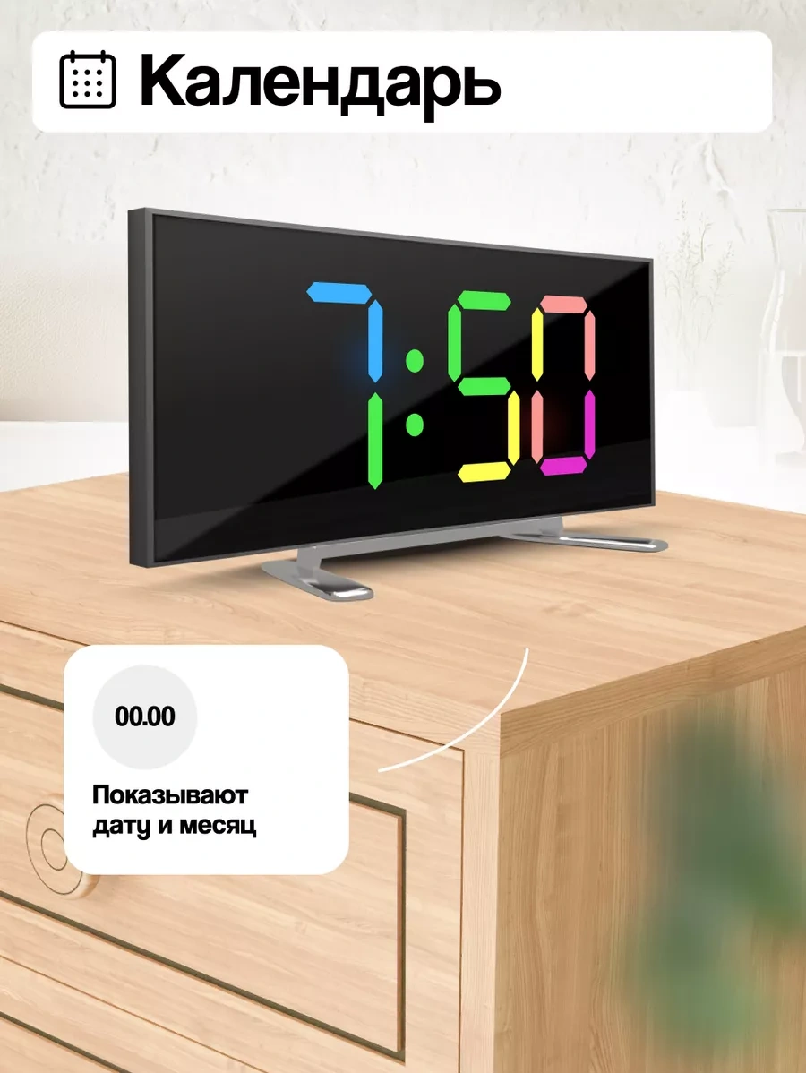 Casy Market Masaüstü Elektronik Saat Prizden Şarjlı Çalar Saat İç Mekan İçin 147787077 Siyah