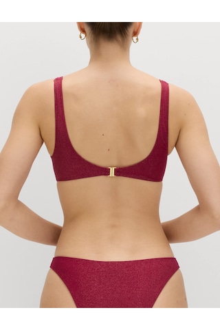 Marks & Spencer Parlak V‑Yaka Bikini Üstü T52000000 Bordo